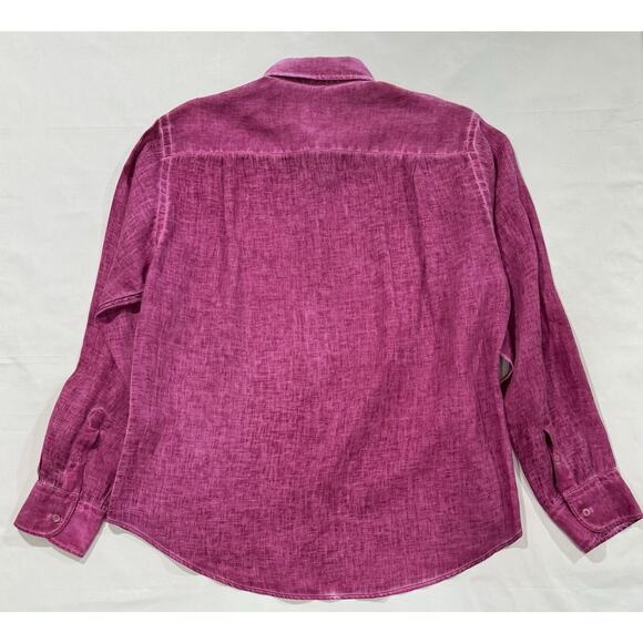 C & O Beach Barcelona Men's Italian Linen Hand Dyed Shirt Size US XL (011) - Picture 8 of 12